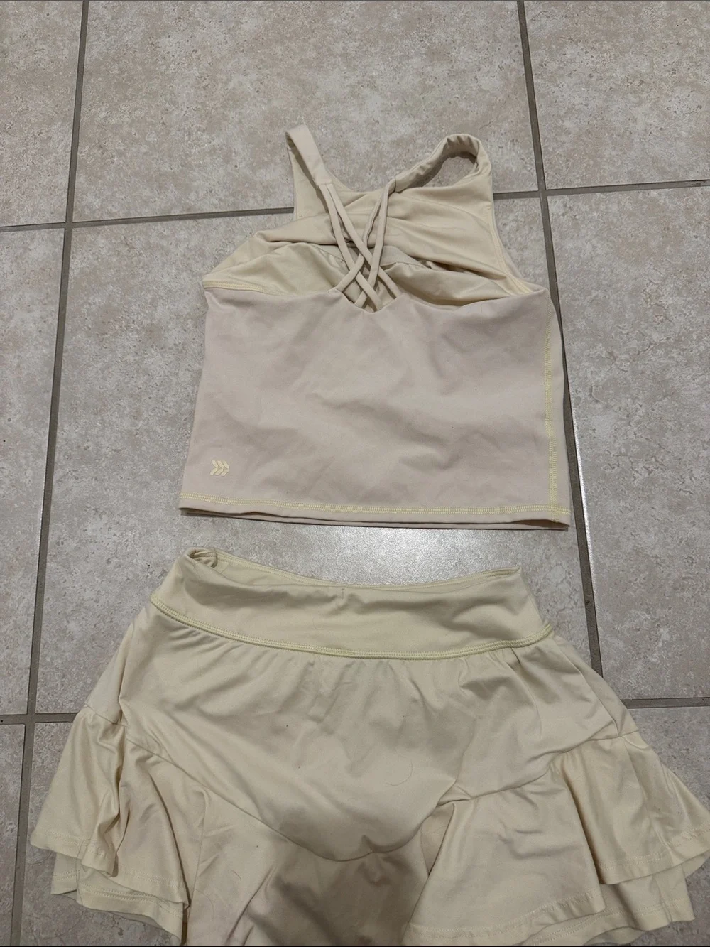 all in motion Cream Two-Piece Tank and Skirt Set
